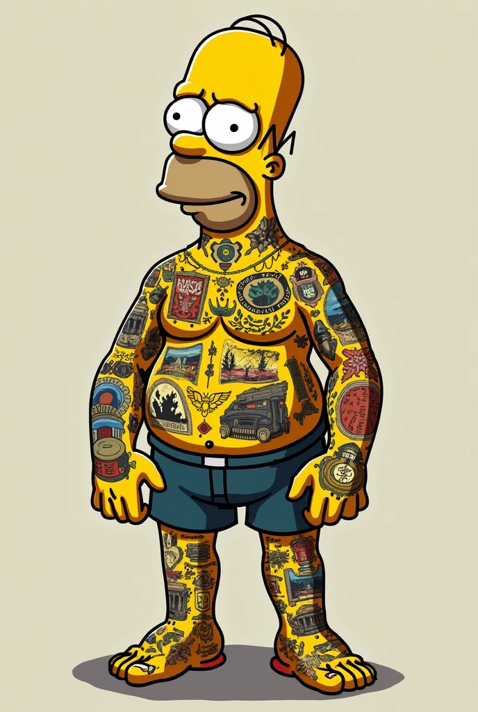 Homer Simpson tattooed 