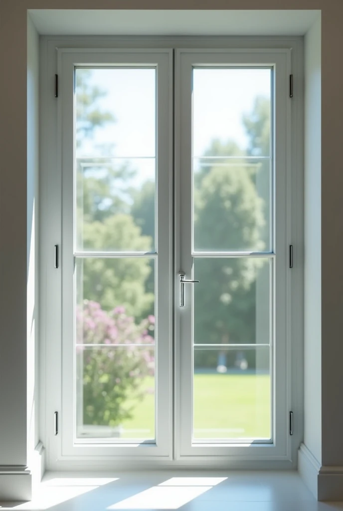 A before-and-after comparison of a residential window, with one half showing the bare glass and the other half covered in a transparent film, emphasizing the clarity and protection offered by the service.