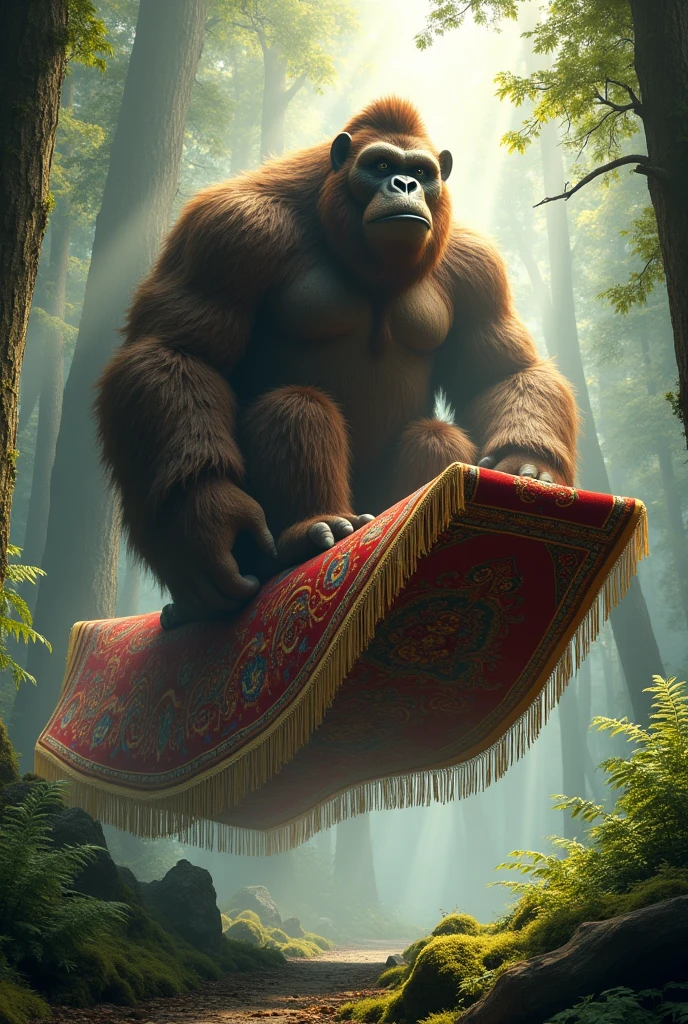 BigFoot riding a rug