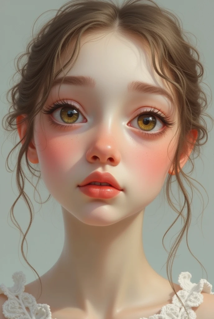 A round and heart face shape mixed face