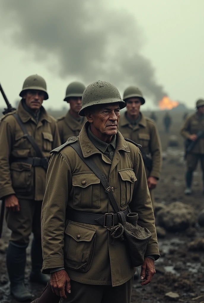 Hello, Please create a picture of World War I. realist.
