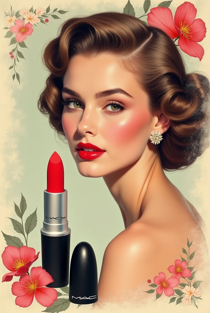 An advertising poster for the Mac Lipstick version from the 50s and 60s