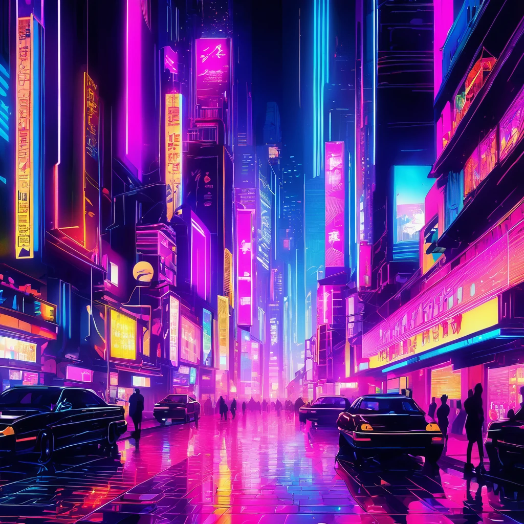 A glittering background like a neon city
