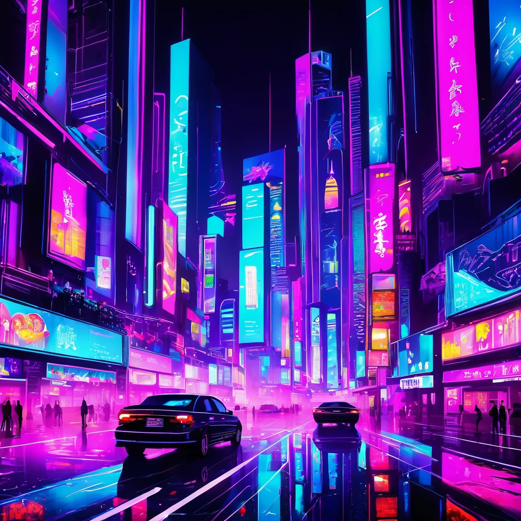 A glittering background like a neon city