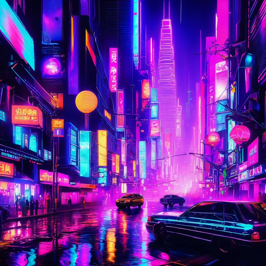 A glittering background like a neon city