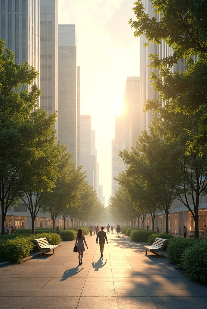 Peaceful scene in an urban