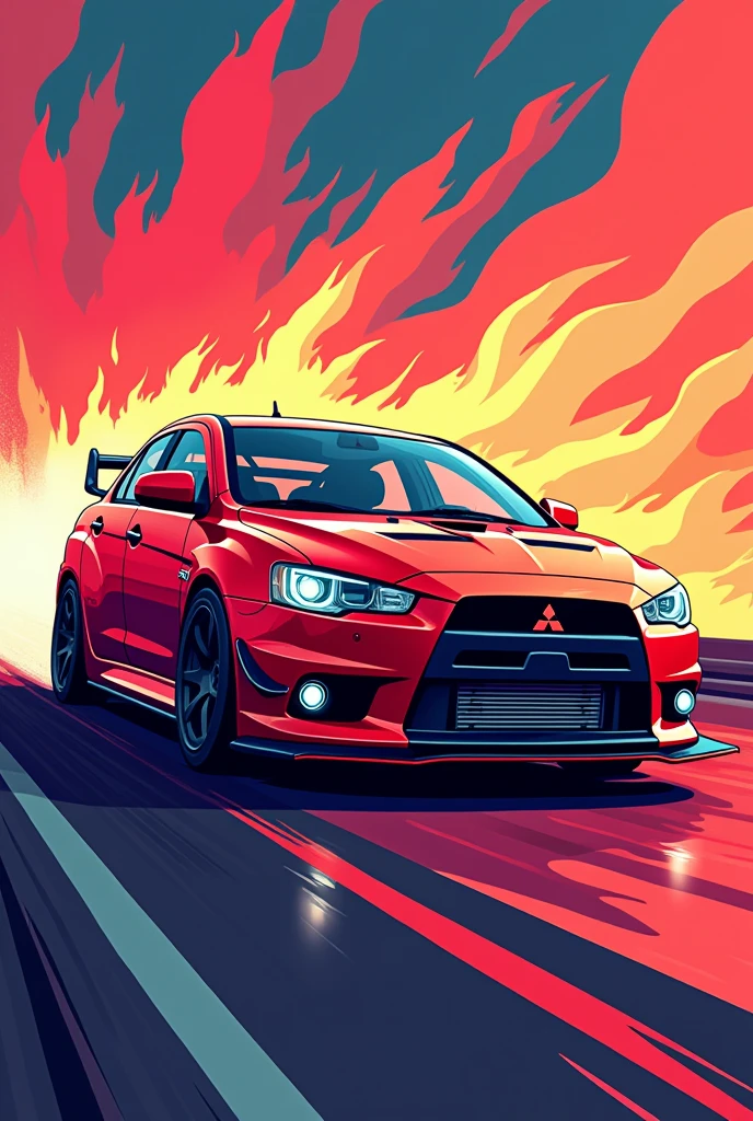 Mitsubishi evo Cartoon