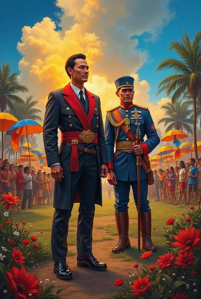 Promote the art of the Philippines
Make me a image of heroes of the Philippines the picture of Dr. Jose P. Rizal and general luna also mix in this artwork the traditions such as Philippine festival and the hard work of the farmers mix this also add that promotes the Philippines cultures