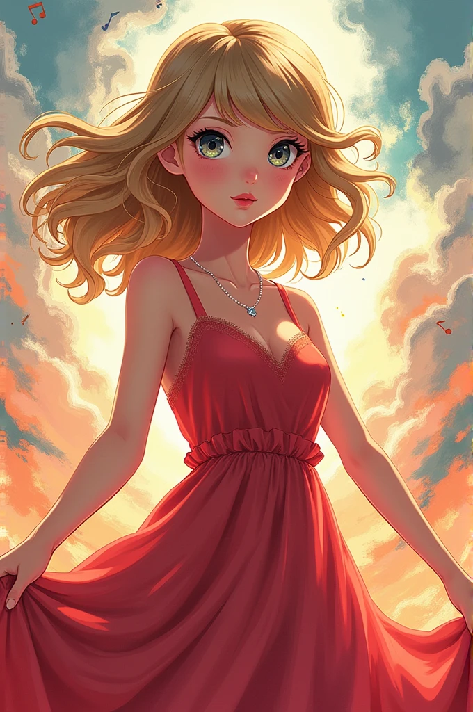 Generate me an image of Taylor Swift anime