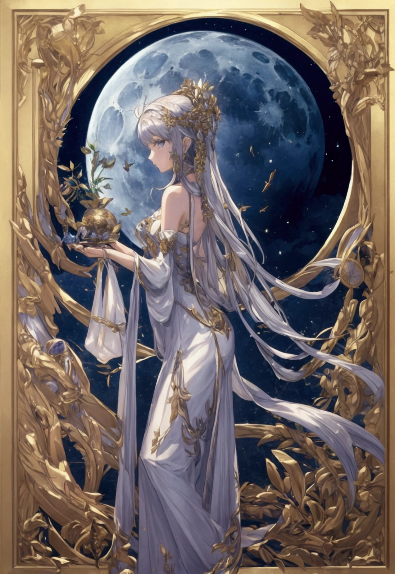 world Tree、moonlight、Moonlit Night、Fantasy、mysterious、masterpiece、Perfect art、Award-winning works