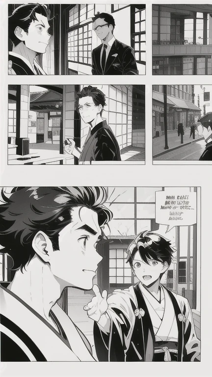(masterpiece, Highest quality:1.2), Comics on Chrome、Japanese Manga、Conversation scene