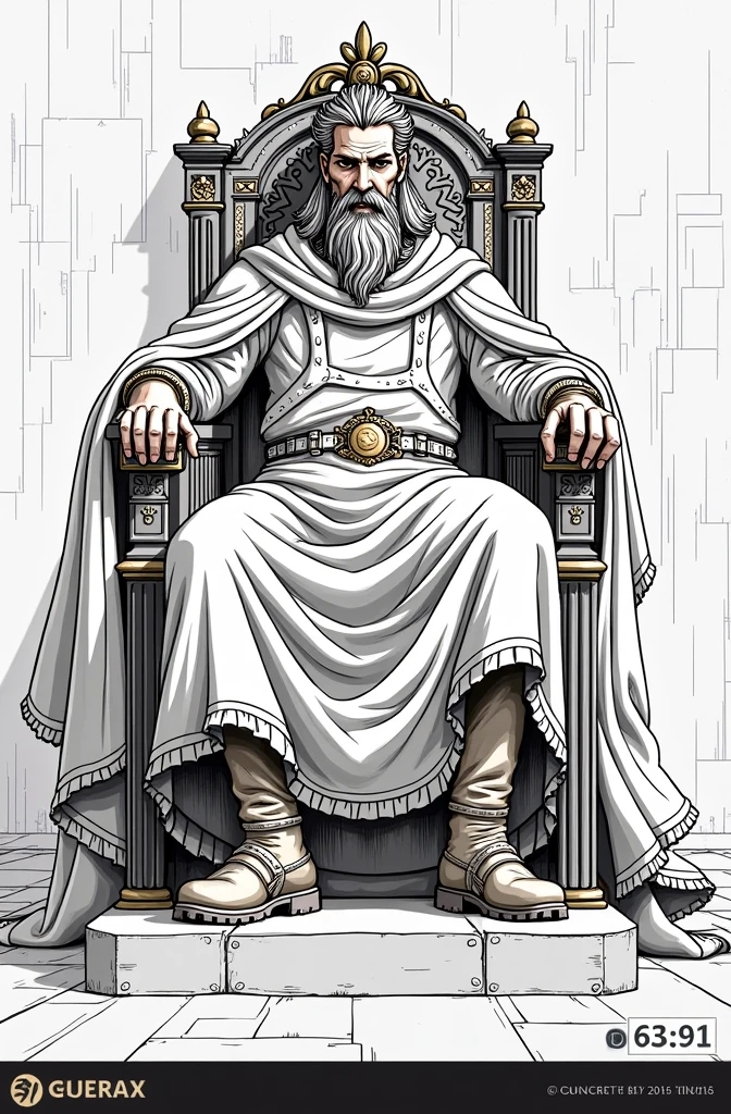 The person in image sat on throne 