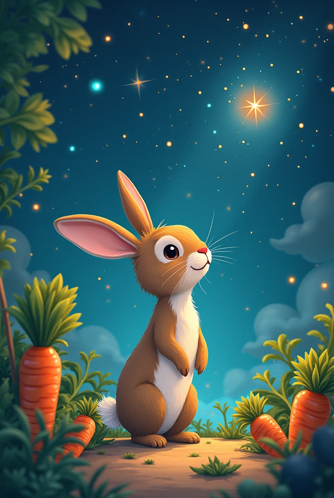 
Léo n'était pas un lapin comme les autres. Alors que ses amis passaient leur temps à grignoter des carottes et à faire des trous dans le jardin, Léo, lui, avait les yeux rivés vers le ciel étoilé. Il rêvait de quitter sa  maison de lapin pour explorer les étoiles et les planètes.
