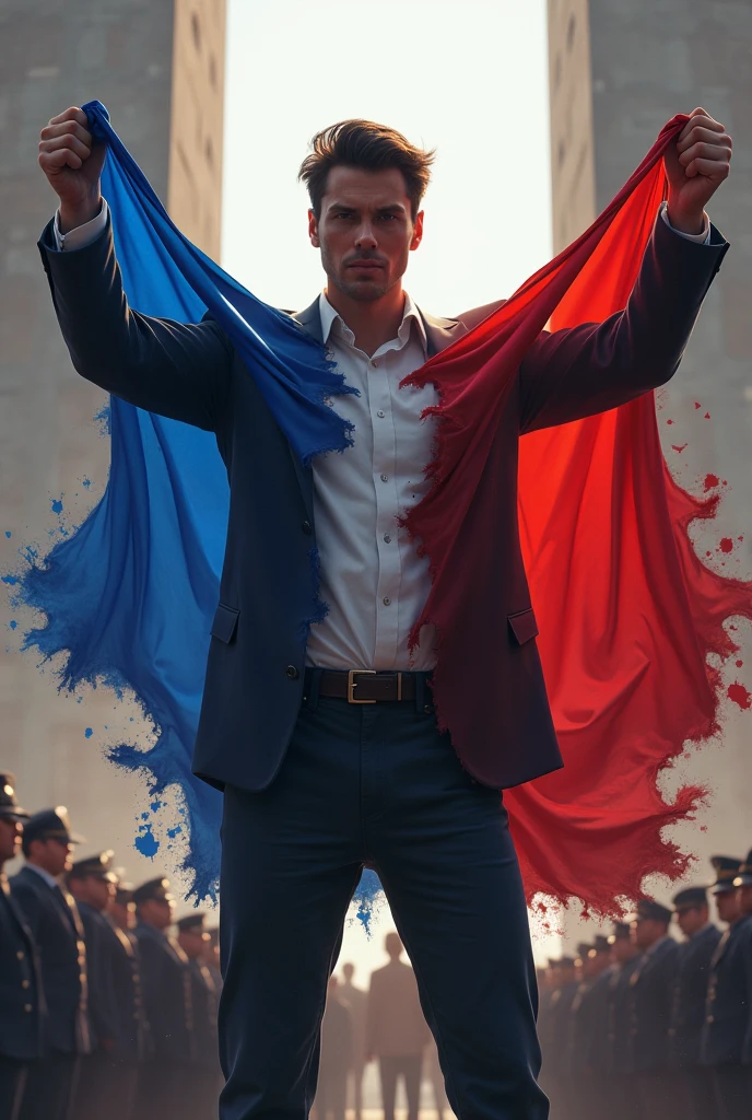 telegram founder Pavel Durov tearing france flag in a huge disrespectful way showing victory over france arrest
