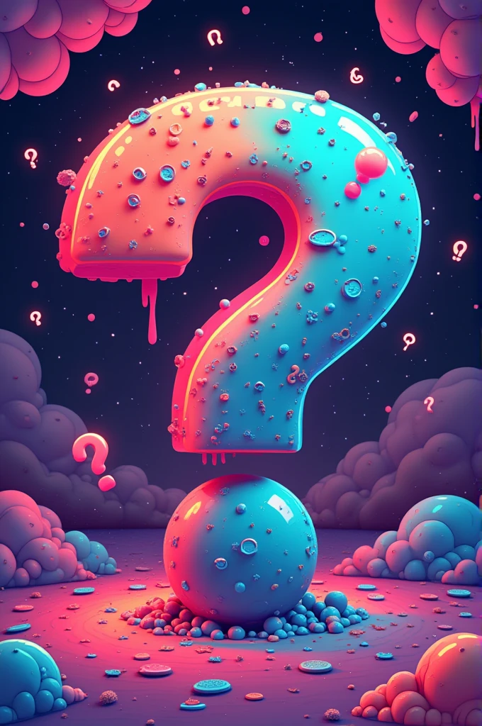 Create a vibrant and engaging image for a TikTok profile picture, focused on a theme of quizzes and challenges. The image must be visually appealing and arouse curiosity., with graphic elements that represent puzzles, mysteries or questions. Use bright colors and a modern style 