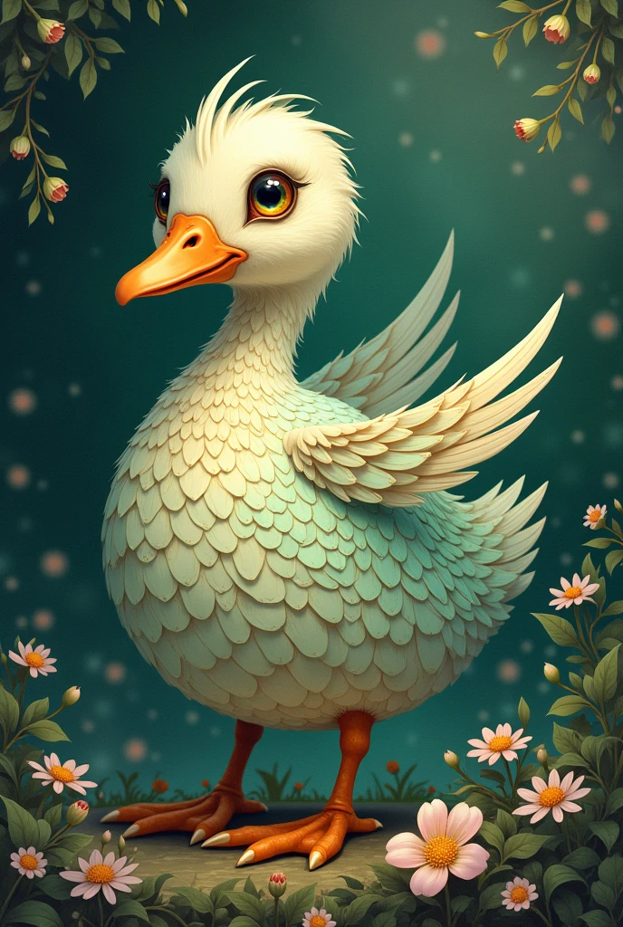 fictional character drawing inspired by fertilized duck egg 
