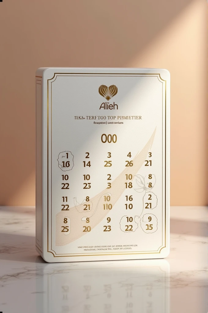 A raffle ticket for Alieh perfume with 100 numbers from 1 to 100