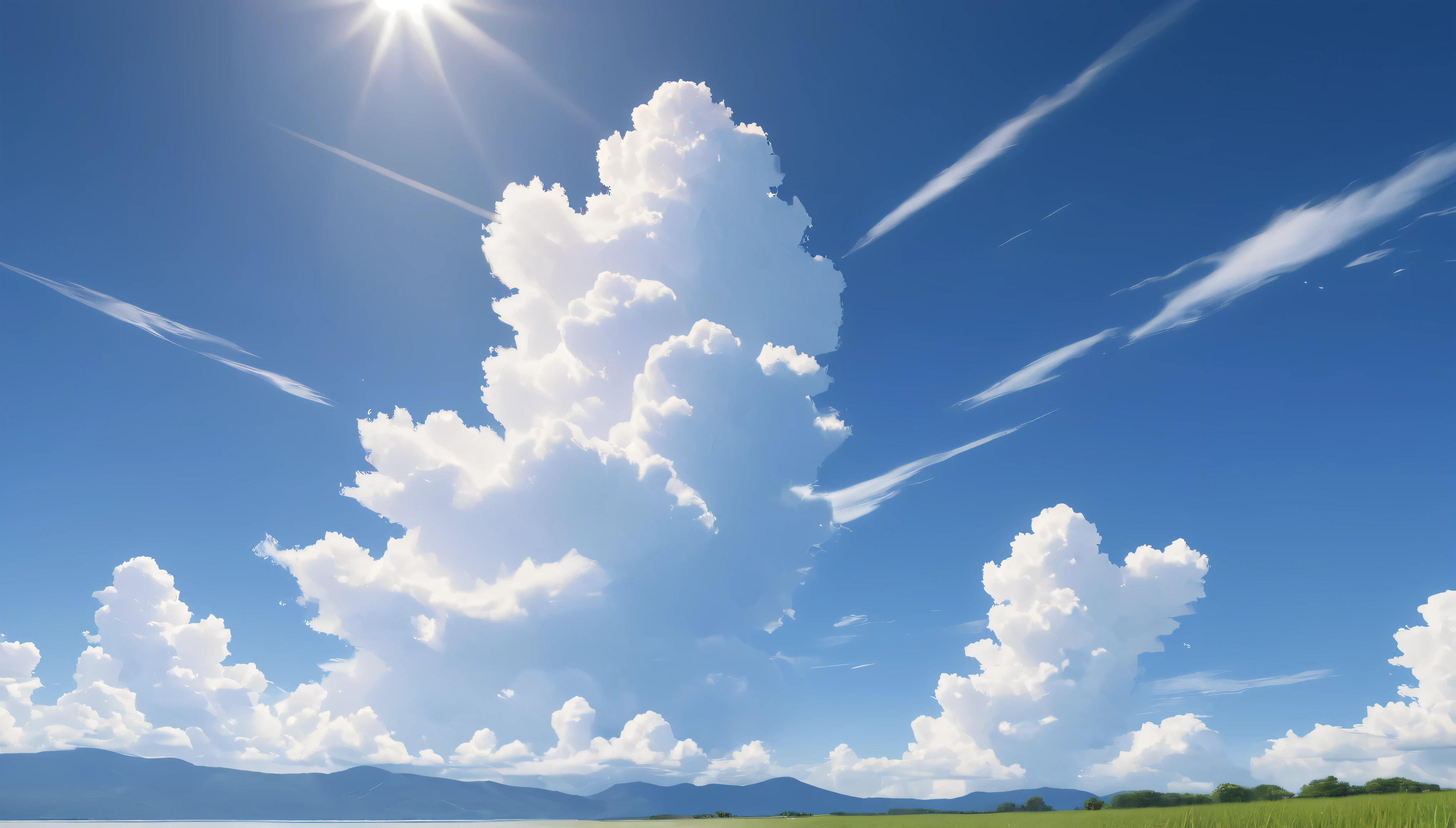 Summer sky,sunny,Daytime, (Highest quality,4K,8k,High resolution,masterpiece:1.2),Very detailed,(Realistic,photoRealistic,photo-Realistic:1.37),High resolution,超High resolution,Studio Lighting,Vibrant colors,Professional
