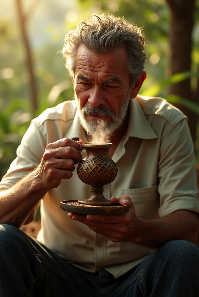 President of the Republic Luiz Inácio Lula drinking chimarrao