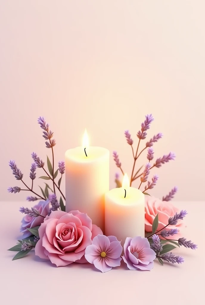 I want a logo off aromatic candels in pastel colors with   flowers and candels photography