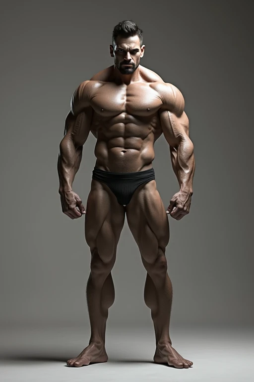 Completely naked daddy muscled