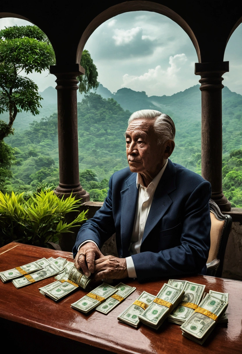 men , old money with beautiful view