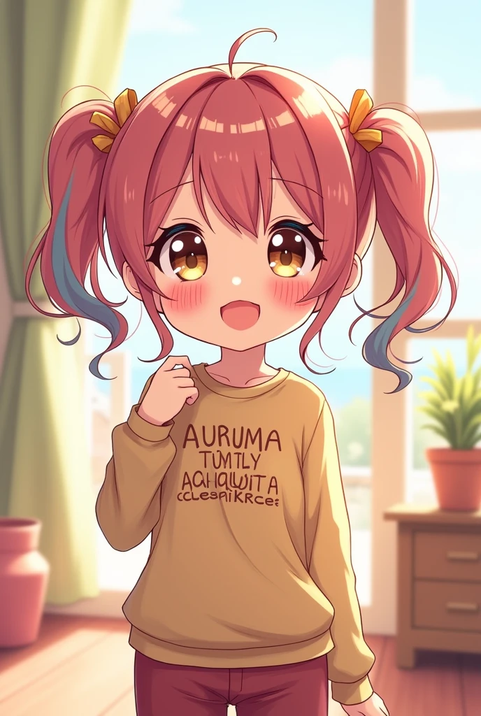 kawaii anime girl with a shirt that says mommy may have have milkies