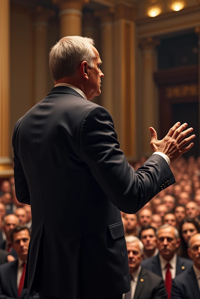 A man give a motivational speech