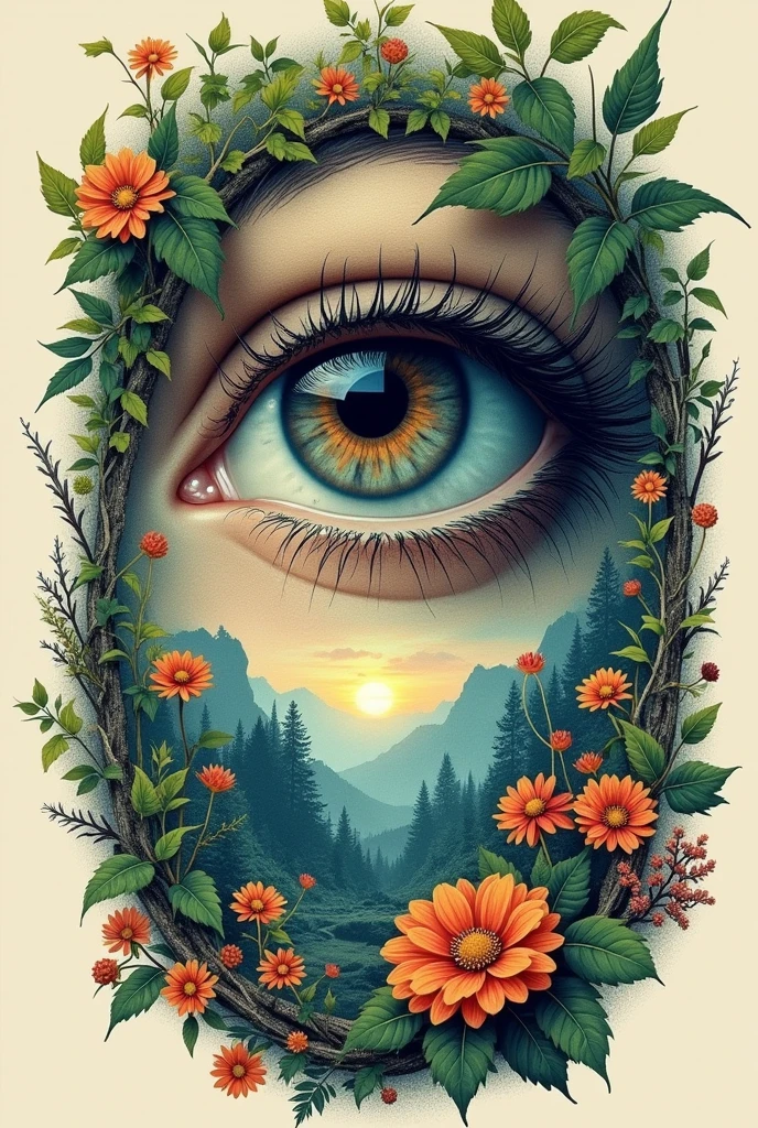 A eye in that we can see nature make it shirt design  which is essential and vintage model 