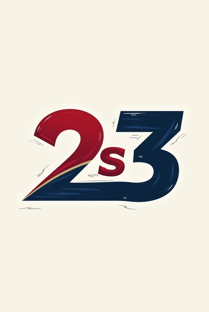 Make a football team logo with the words “2S3” similar to the old Detroit Pistons logo