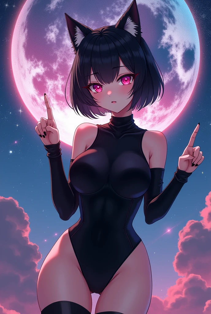girl,(painting,geometry), (cat:1.3), Night,Neon Background,Thicc,Busty,Between Legs,Short Hair,Thatch hair,burgundy Cold Shoulder Top,burgundy Cargo Pants,Evangelion,Bullet Bra ,(masterpiece,detailed,highres:1.4) <lora:weird:0.7>