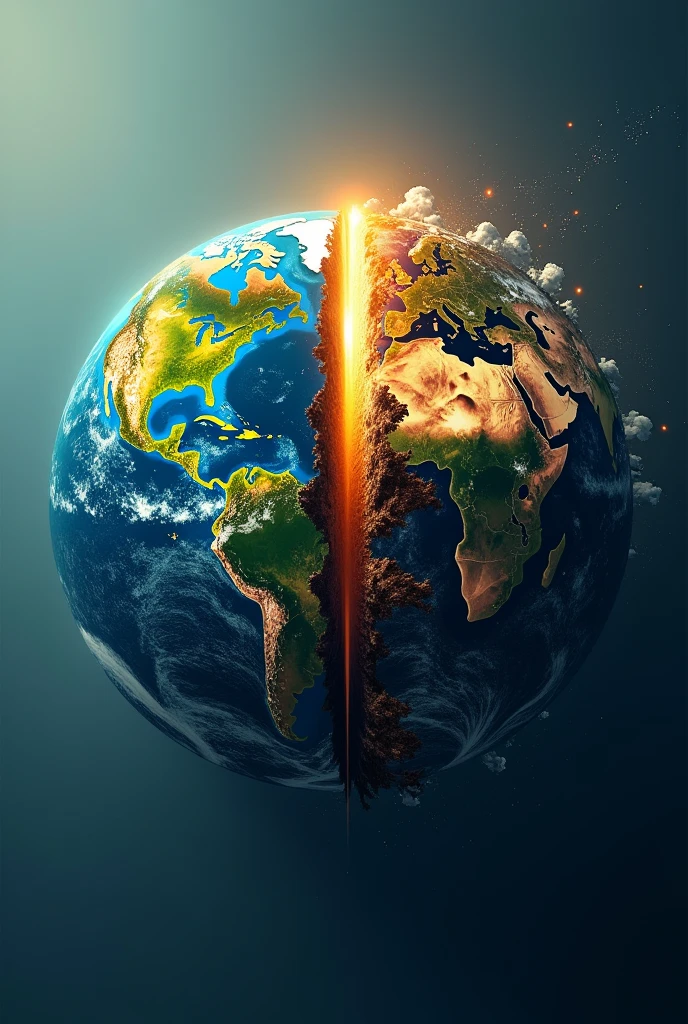 Earth half good and half of. It bad