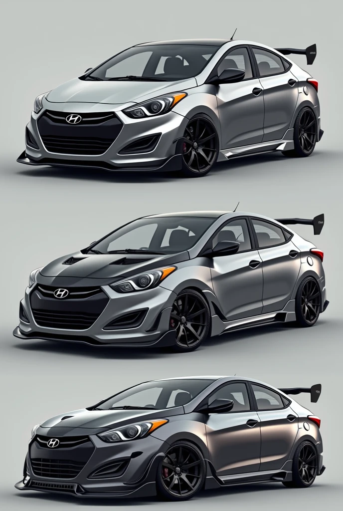 hyundai verna 2012 modified silver and black color. show full car image. all sides of the car including both side, front and back.