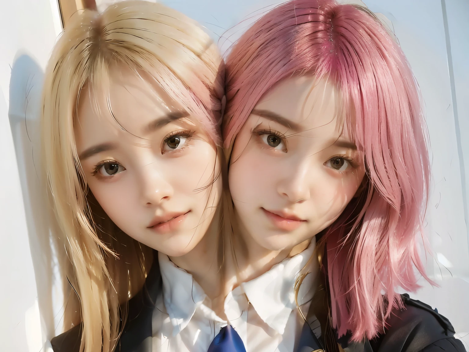 pink hair, dyed pink