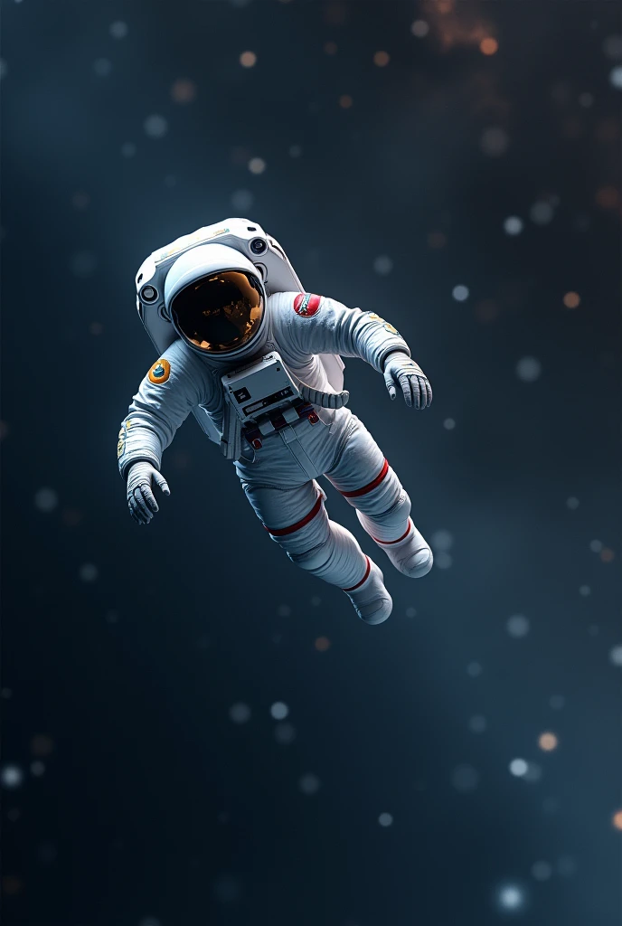 An astronaut in space with the phrase "Celestial Sbu" written in the background as if they're floating 