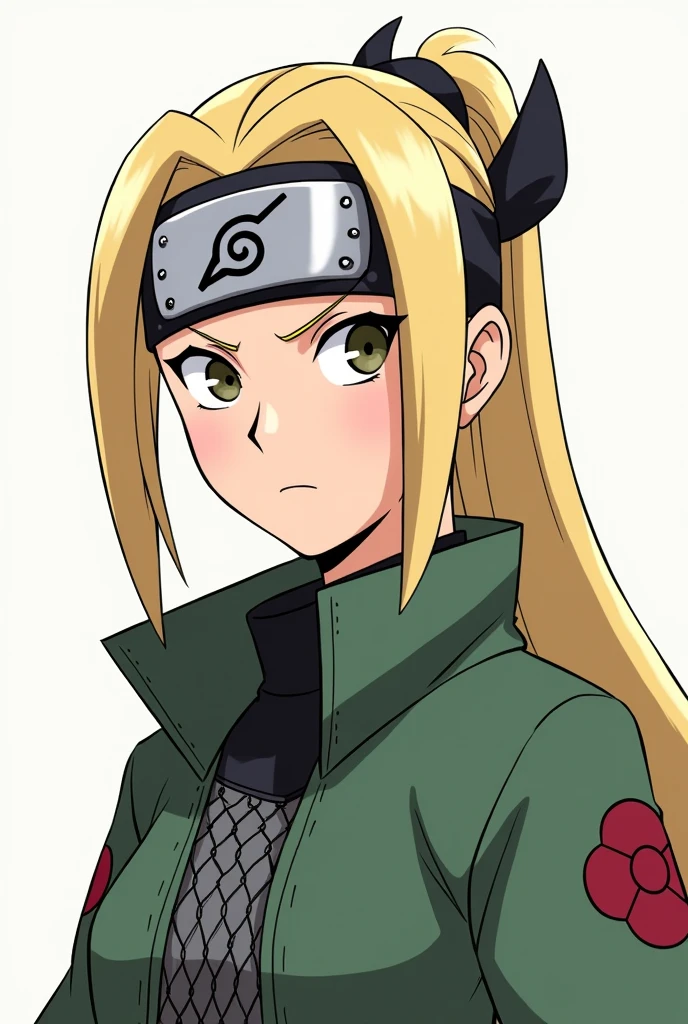 Tsunade: A young version with blonde hair and a headband, dressed in a small, simplified version of her signature outfit, showing a fierce scowl.