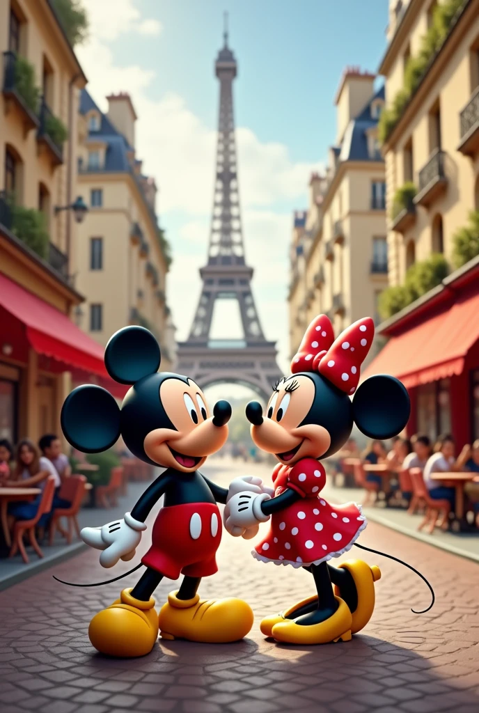 Mickey Mouse and Minnie Mouse in Paris