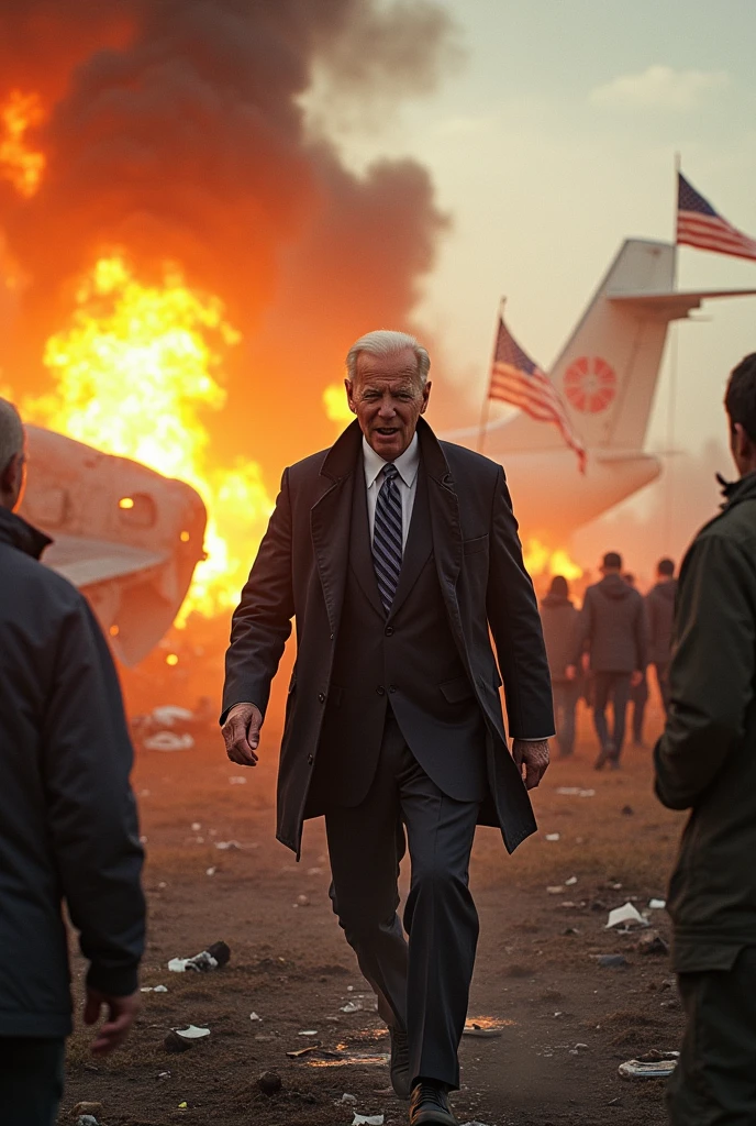 Then the plane explodes and Joe Biden survives the explosion.