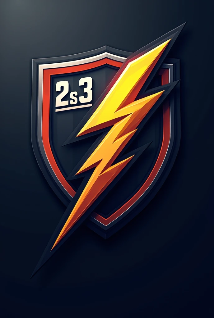Make a soccer team shield with “2s3” written inside a lightning bolt 