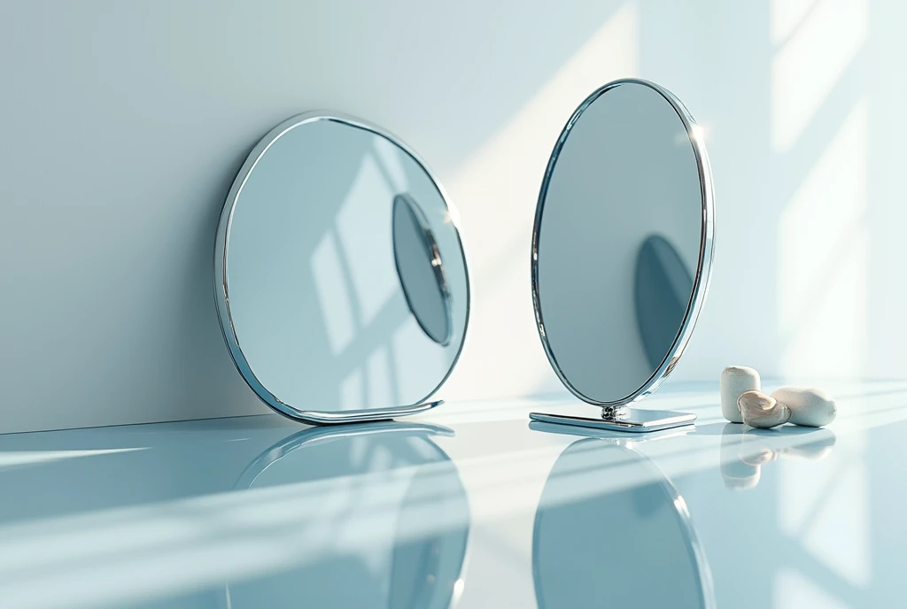 (photorealistic scene:1.2), a mirror reflecting a mirror