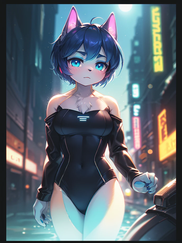 (masterpiece, best quality:1.5), (high resolution 8K), detailed eyes and face, detailed body,
BREAK (extra short hair:2.0), blunt bangs, black hair, (inner blue color hair:1.2), blue eyes, , flat chest,
BREAK expressionless, model posing, looking away,
BREAK mini dress, street, in the city,