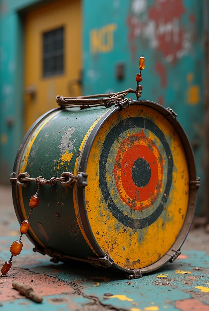Haceme una tambor ♻️ con un tarro de pintura ambientado con la banda la deskarga Original 

