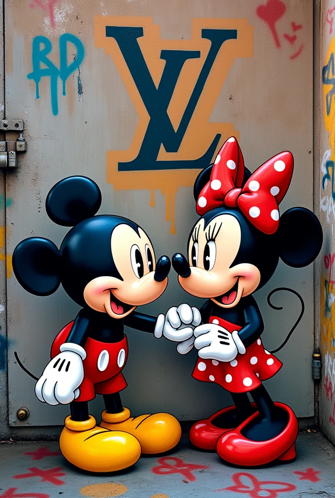 I love you, micky und minnie maus, streetart