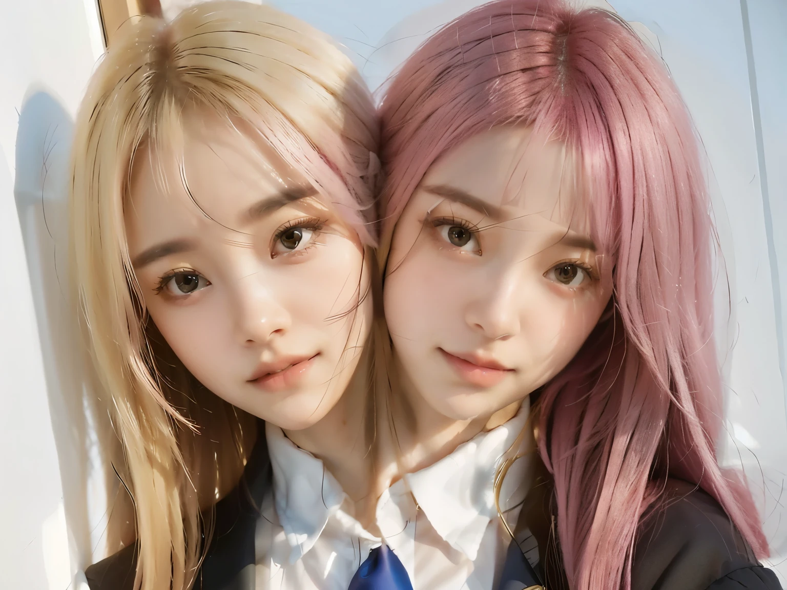 pink hair, dyed pink