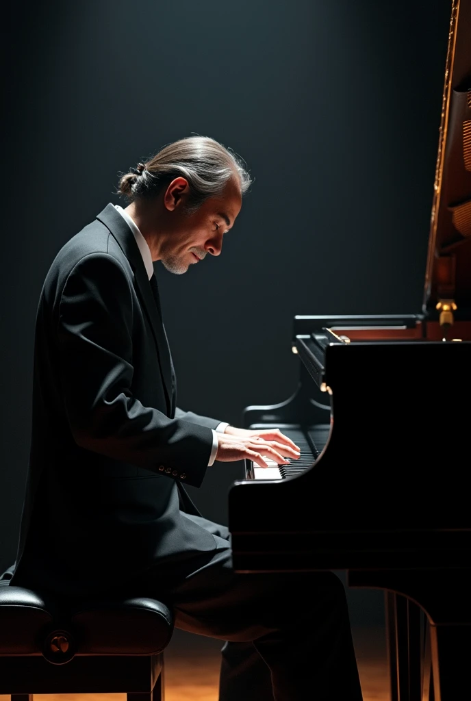 Ryuichi Sakamoto playing the piano