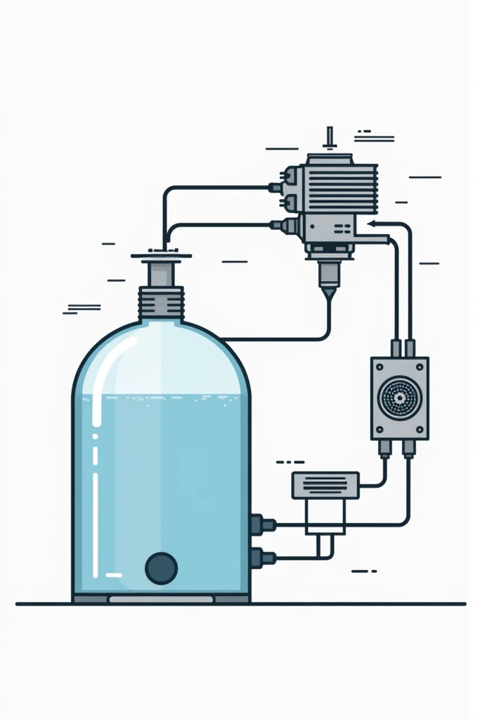 electrical connection diagram for a three-phase motor system to drive a water pump.
In Portuguese