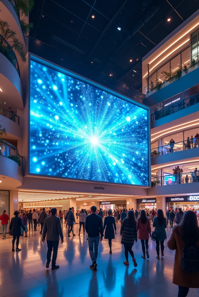  big screen in mall, wall video, technology, 