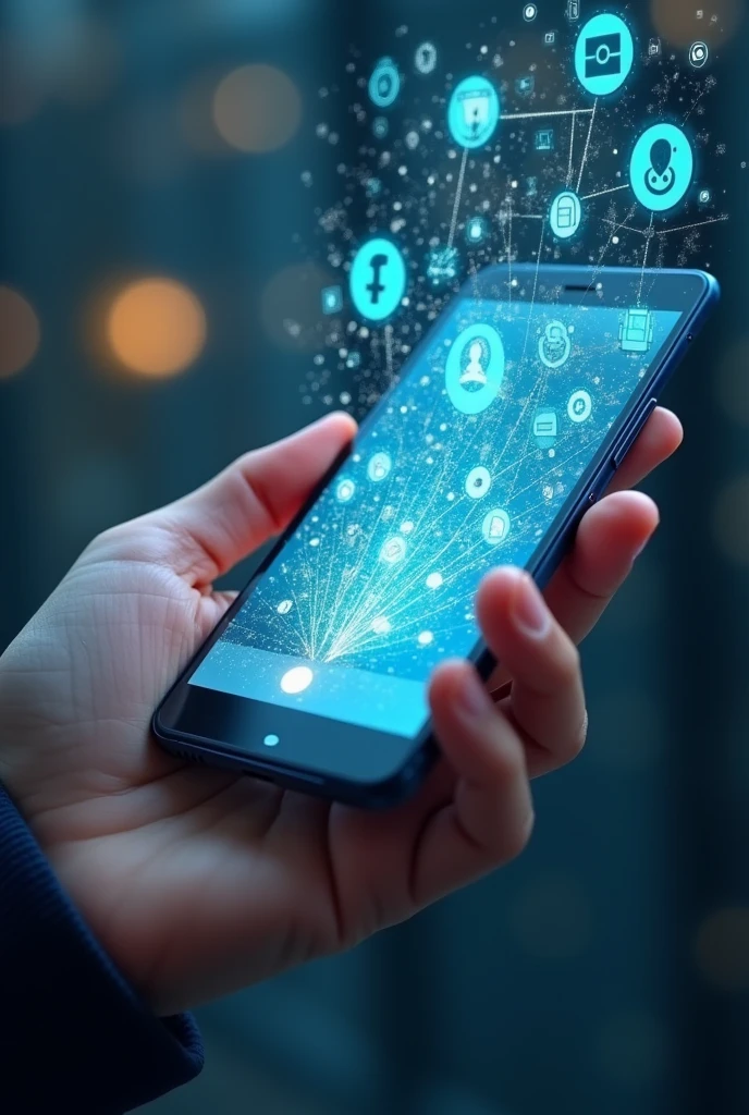 Cell phone with projection of all social networks