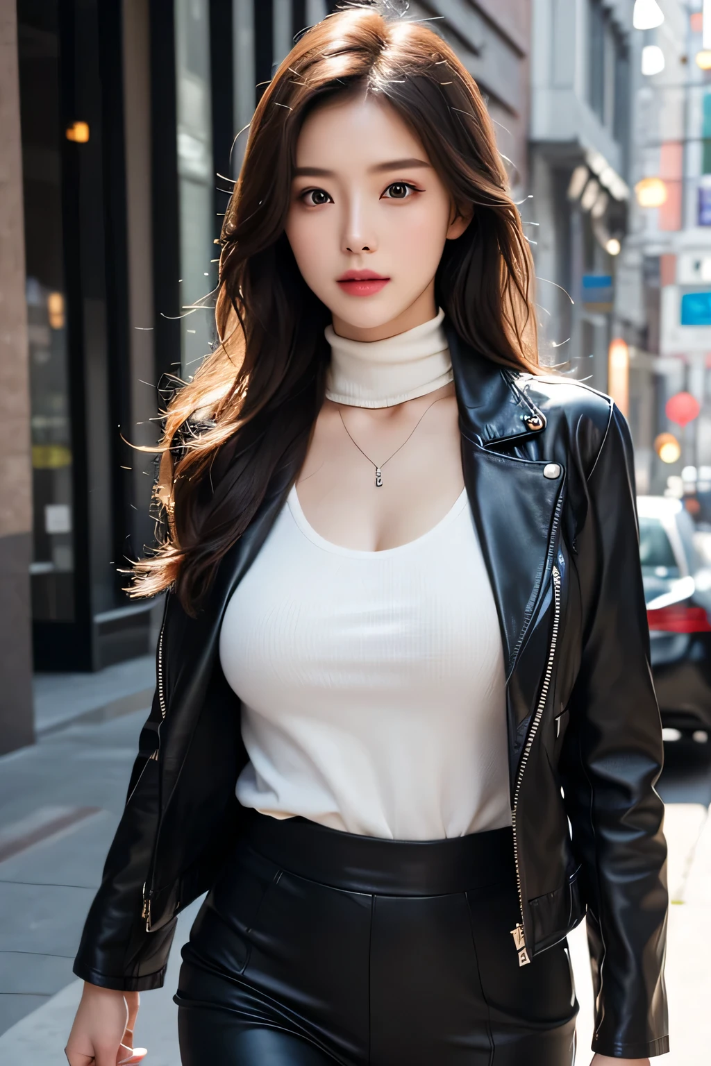 High-quality work，Realistic works，Super premium graphics，8K HD CG works，high quality graphics，High-definition and exquisite CG works，10x pixels，Ultra-fine details：1.1，Advanced technical details：1.1Realistic photo effects，Interior lighting effects：1.5，natural soft light：1.5. Light effect（Virtual light effects：1.8），ultra high resolution，shining dress，sliver long hair，silber hair，transparenthair，high detailed hair（Quality hair details：1.1）Clear eyes，Double eyelids look good，Sharp eye makeup, Create exquisite eyelash makeup, tthin eyebrows, Ultra-detailed eyes，a tall nose, lovely red lips, rosey cheeks, With delicate makeup on her face , pretty face, The face shape is perfectly proportioned,（Advanced facial details：1.1）(Group photo of top 3 beautiful Japanese), They all have different types and hairstyles but are beautiful., ((All of them are obscene and have breasts that are too beautiful.)), Different sexual poses、Everyone has big breasts wearing a sleeveless knit dress, ((Everyone emphasizes their big breasts))、livingroom (masterpiece, Best Quality), A beautiful lady in her 40s, Detailed sleeveless turtleneck top, Pants, Necklace, Wavy Hair, Perfect face, Beautiful face, enticing, big gorgeous eyes, large full breasts、Happy, perfect slim fit body, (plain air), the city street, Bright colors、full body lesbian、 Capture the essence of moody noir with this realistic high-resolution image of a mature Asian woman standing confidently on a street. Her bold makeup and beautiful hair add to her allure, complemented by a turtleneck crop, and a leather jacket that exude a chic urban vibe. She exudes a sense of depraved sophistication, highlighted by her exposed cleavage and long legs encased in stockings. The muted colors and muffled light create a moody atmosphere, enhancing the overall aesthetic. The full-body photo captures her perfect figure, super fine face, and captivating eyes,, Women's artwork，Dress full body video，Realism，Amazing Cleavage，My eyes are very bright today
