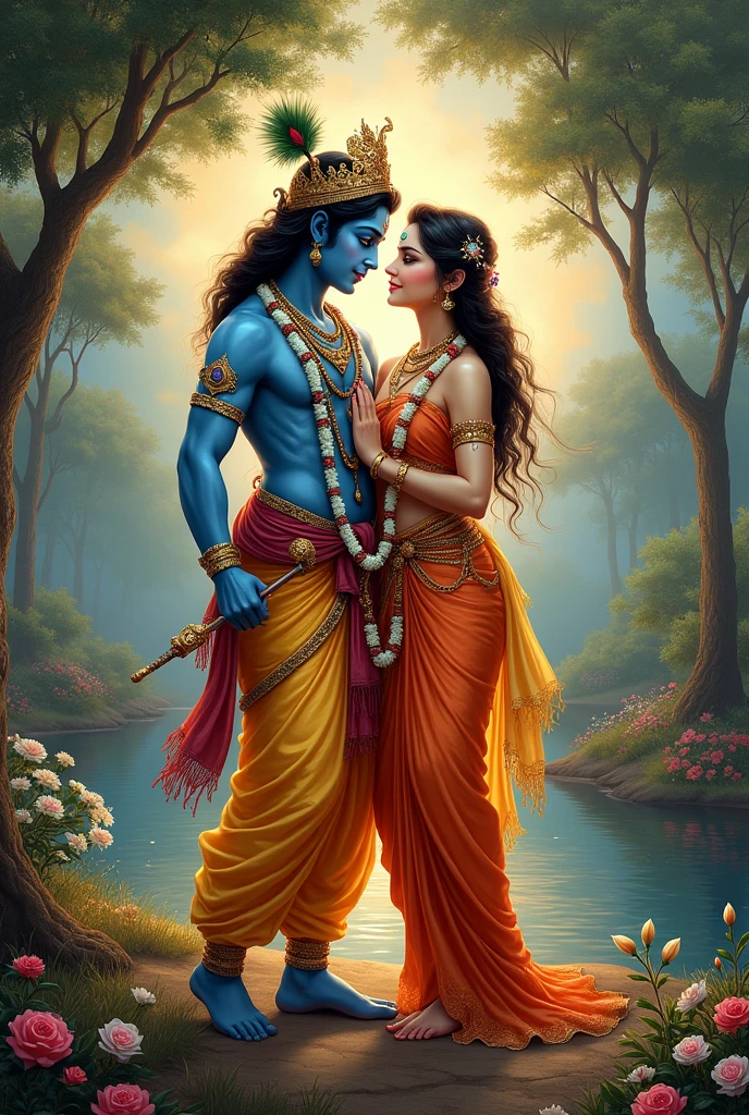 Lord krishna and Radha 

